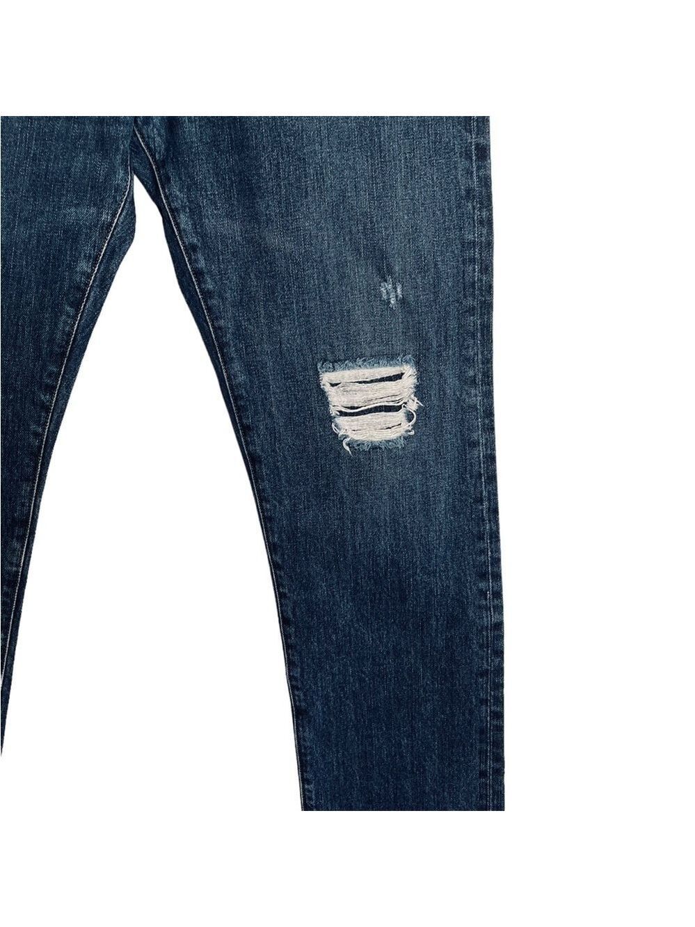 Point Sur Shoreditch Straight Leg Raw Hem Denim Jeans Patch Distressed sz 28 - Picture 5 of 15